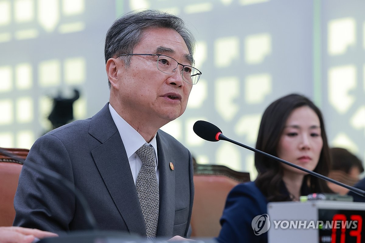 국회 외교통일위원회 종합감사에서 조현 외교부 장관이 답변하는 모습.