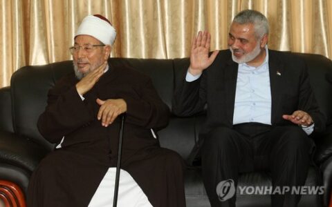 yna qaradawi haniyeh rafah 20130508 yna wm